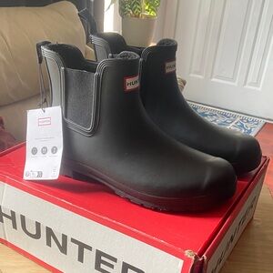 Hunter Original Insulated Chelsea Black Ankle Boots